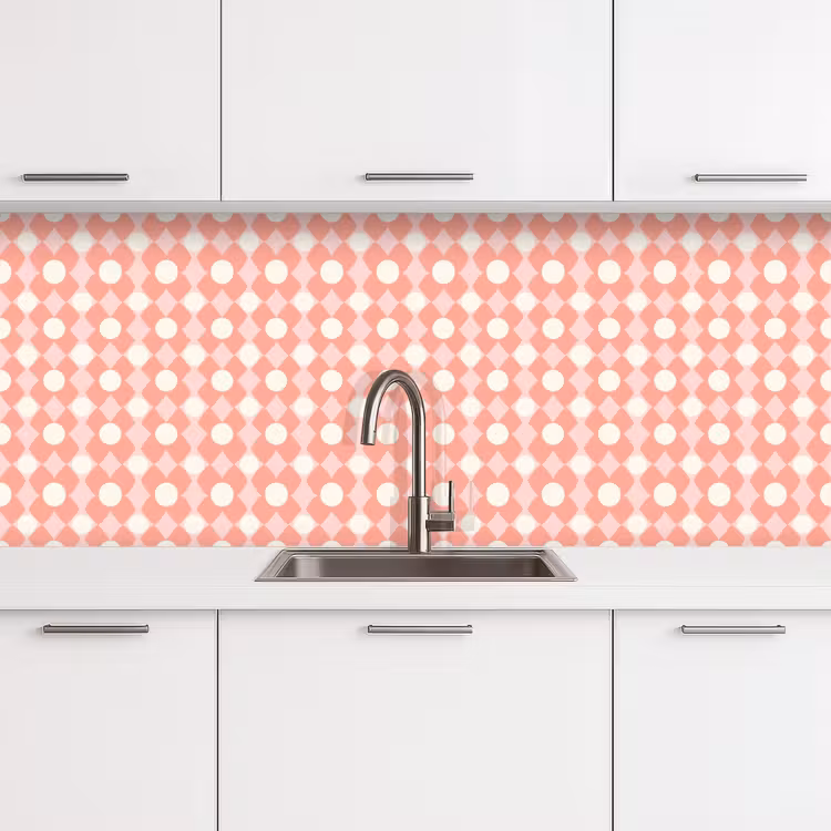 Keuken achterwand - Koraal - Retro - Geometrisch - Patroon — 4