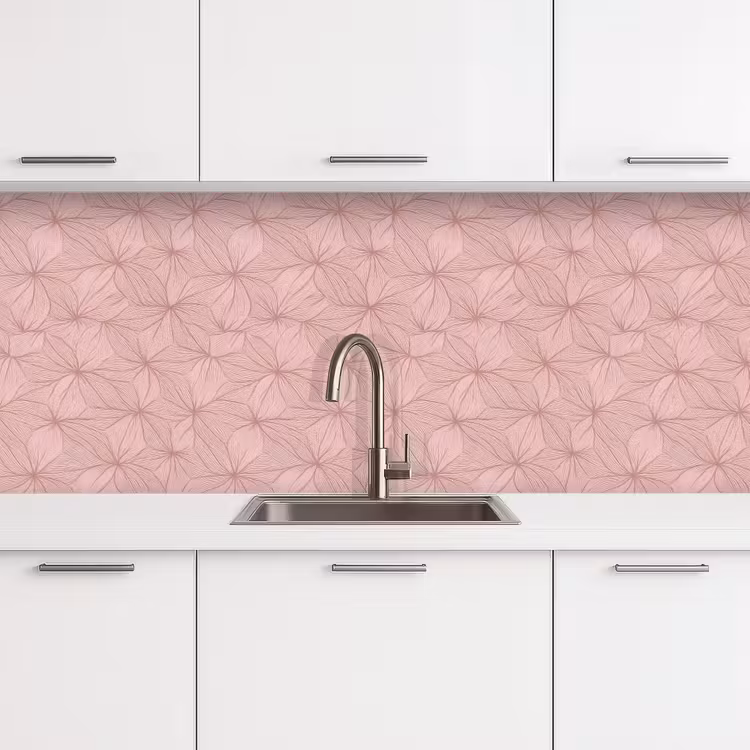 Keuken achterwand - oederroze - Bloemen - Reliëf - Textuur — 4