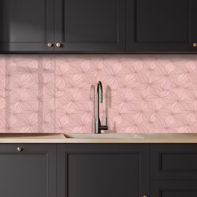 Keuken achterwand - oederroze - Bloemen - Reliëf - Textuur — 6