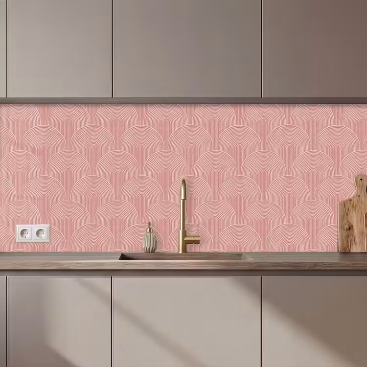 Keuken achterwand - Oudroze - Bogen - Deco - Lijnen — 1