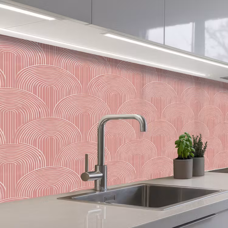 Keuken achterwand - Oudroze - Bogen - Deco - Lijnen — 2