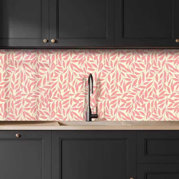 Keuken achterwand - Roze - Bladeren - Dynamisch - Patroon — 6
