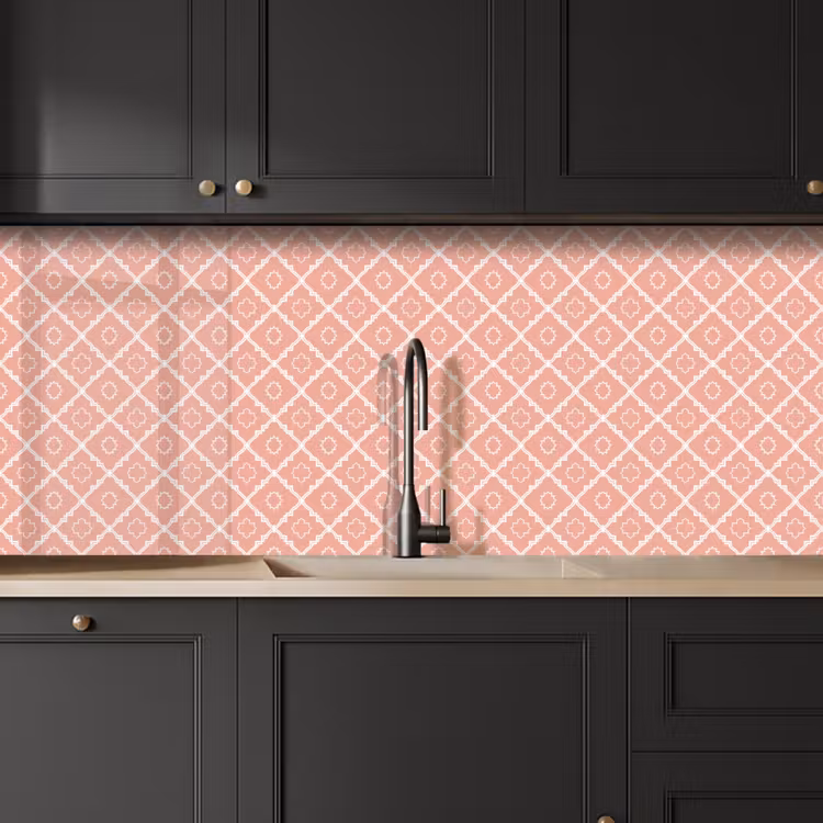 Keuken achterwand - Zalmroze - Geometrisch - Elegant - Patroon — 6