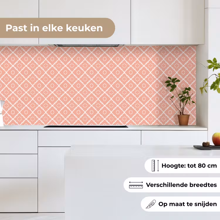 Keuken achterwand - Zalmroze - Geometrisch - Elegant - Patroon — 7