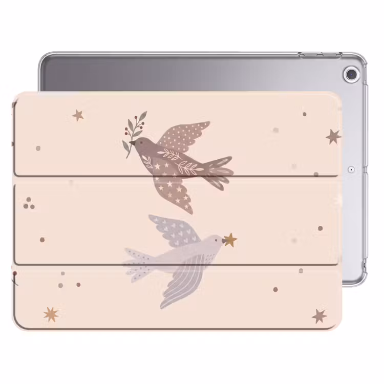 iPad hoes - Vogel - Bessen - Natuur - Modern - Beige — 1