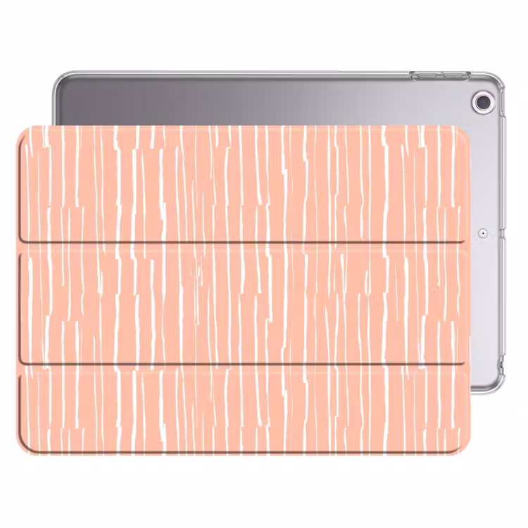 iPad hoes - Zalmroze - Strepen - Handgetekend - Patroon — 1
