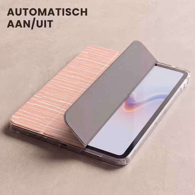 iPad hoes - Zalmroze - Strepen - Handgetekend - Patroon — 4