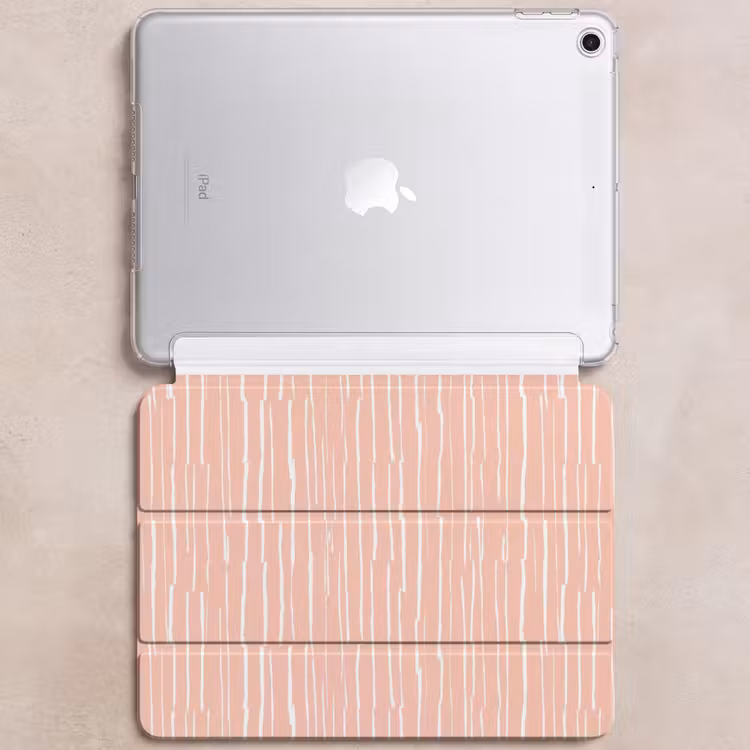 iPad hoes - Zalmroze - Strepen - Handgetekend - Patroon — 6