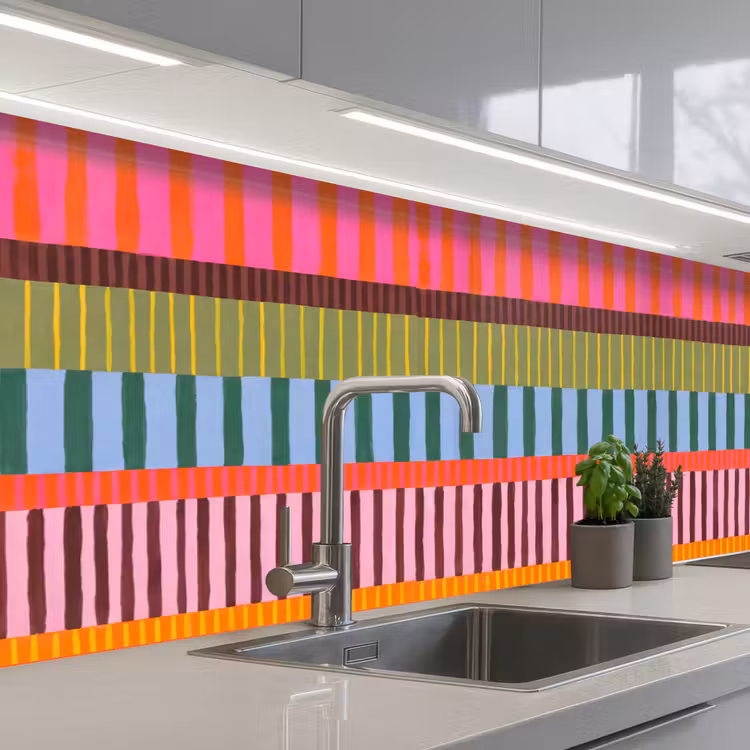 Keuken achterwand - Abstract - Strepen - Modern - Kleurrijk - Kunst — 2