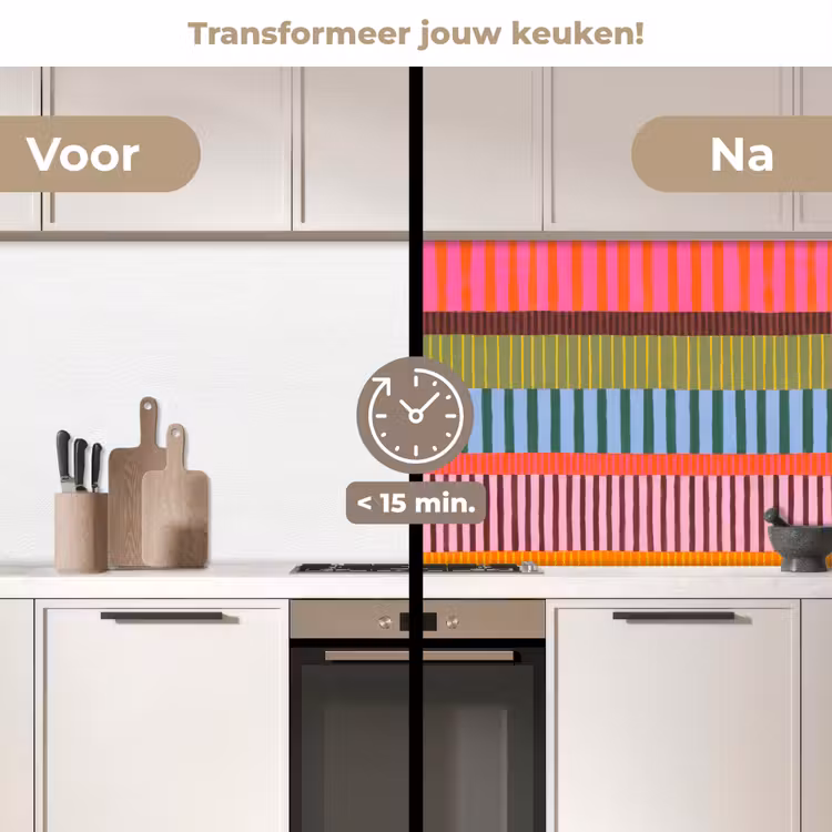 Keuken achterwand - Abstract - Strepen - Modern - Kleurrijk - Kunst — 3