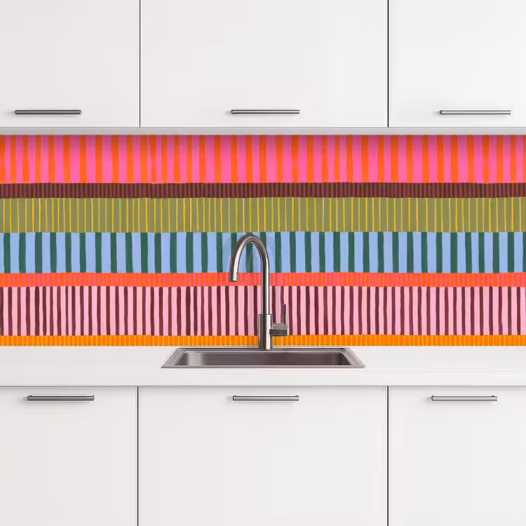 Keuken achterwand - Abstract - Strepen - Modern - Kleurrijk - Kunst — 4
