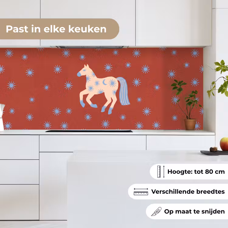Keuken achterwand - Dieren - Sterren - Maan - Abstract - Rood — 7