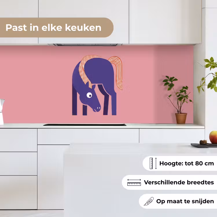 Keuken achterwand - Paard - Abstract - Dieren - Modern - Blauw — 7