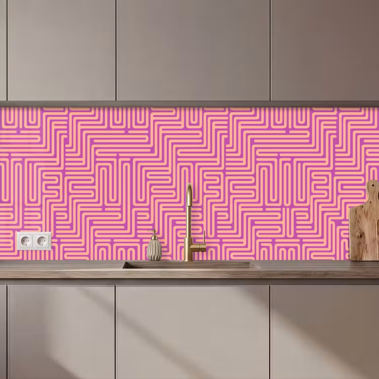 Keuken achterwand - Patroon - Lijnen - Abstract - Modern - Paars — 1