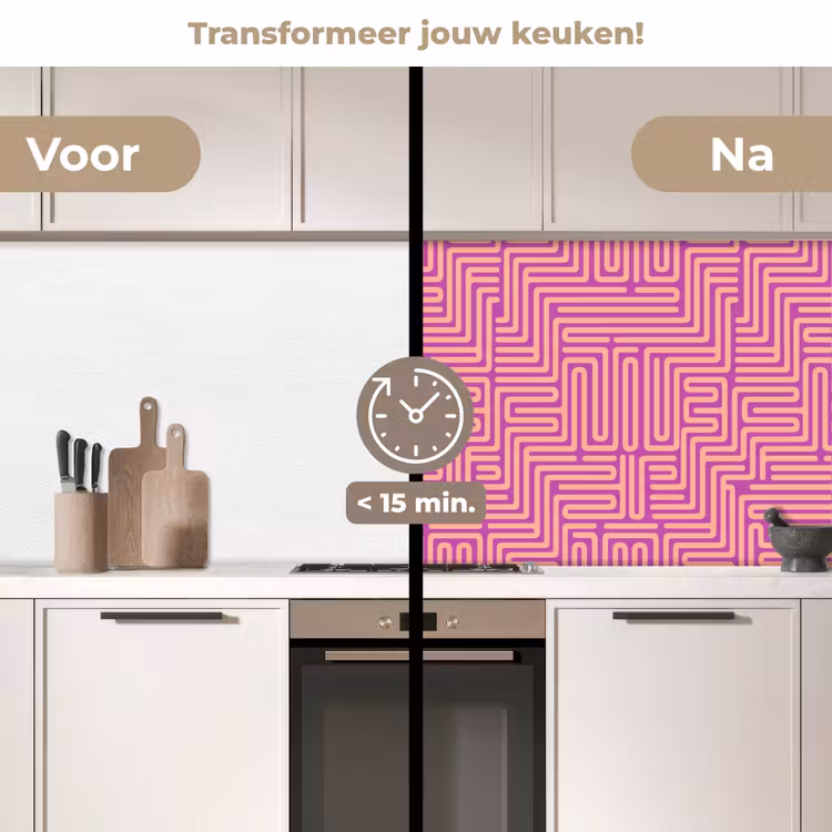 Keuken achterwand - Patroon - Lijnen - Abstract - Modern - Paars — 3
