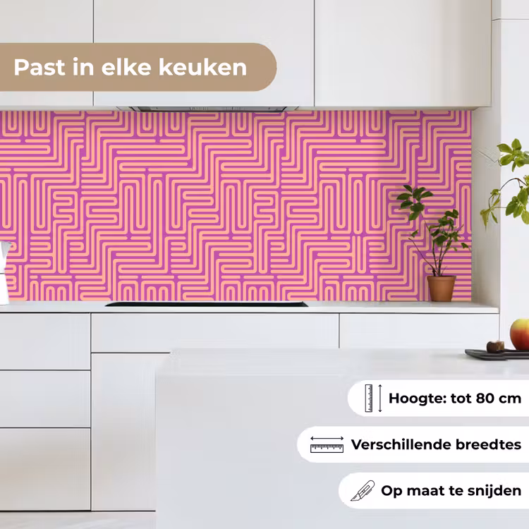 Keuken achterwand - Patroon - Lijnen - Abstract - Modern - Paars — 7