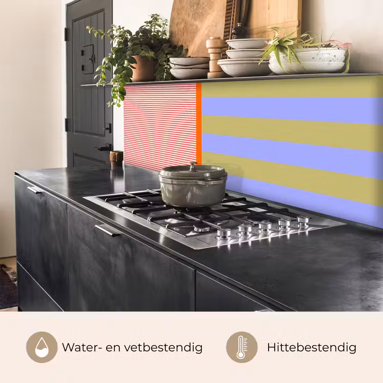 Keuken achterwand - Abstract - Geometrie - Strepen - Blokken - Rood — 5