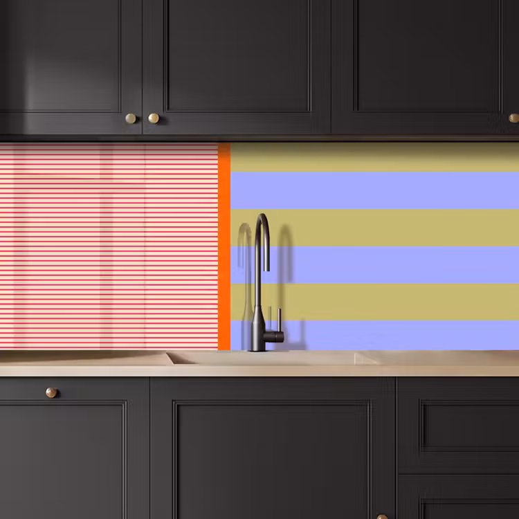 Keuken achterwand - Abstract - Geometrie - Strepen - Blokken - Rood — 6