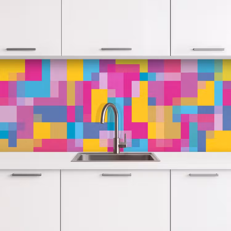 Keuken achterwand - Abstract - Geometrisch - Kunst - Kleurrijk - Modern — 4