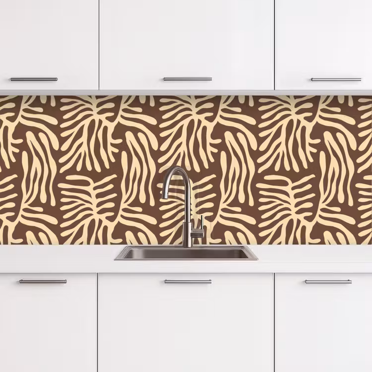 Keuken achterwand - Bruin - Koraal - Expressief - Patroon — 4
