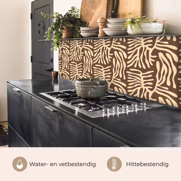 Keuken achterwand - Bruin - Koraal - Expressief - Patroon — 5