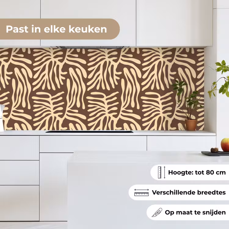 Keuken achterwand - Bruin - Koraal - Expressief - Patroon — 7