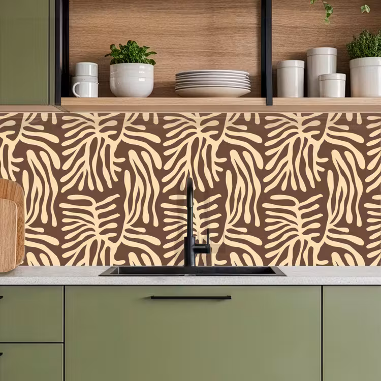 Keuken achterwand - Bruin - Koraal - Expressief - Patroon — 8