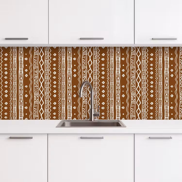 Keuken achterwand - Chocoladebruin - Etnisch - Tribaal - Patroon — 4
