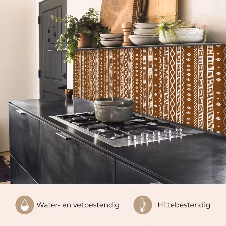 Keuken achterwand - Chocoladebruin - Etnisch - Tribaal - Patroon — 5