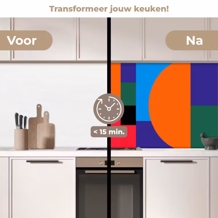 Keuken achterwand - Geometrisch - Abstract - Vormen - Kleurrijk - Modern — 3