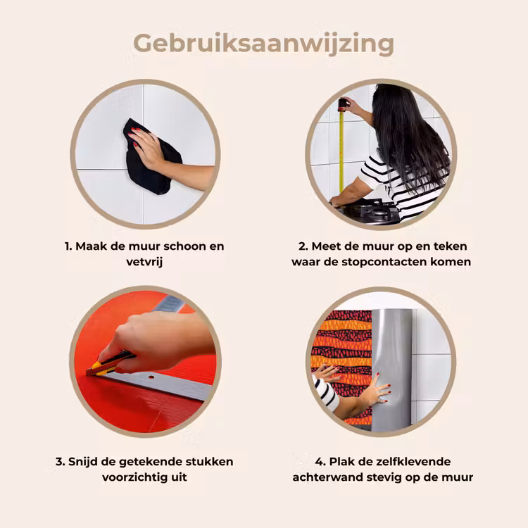 Keuken achterwand - Oranje - Roze - Expressief - Patroon — 9