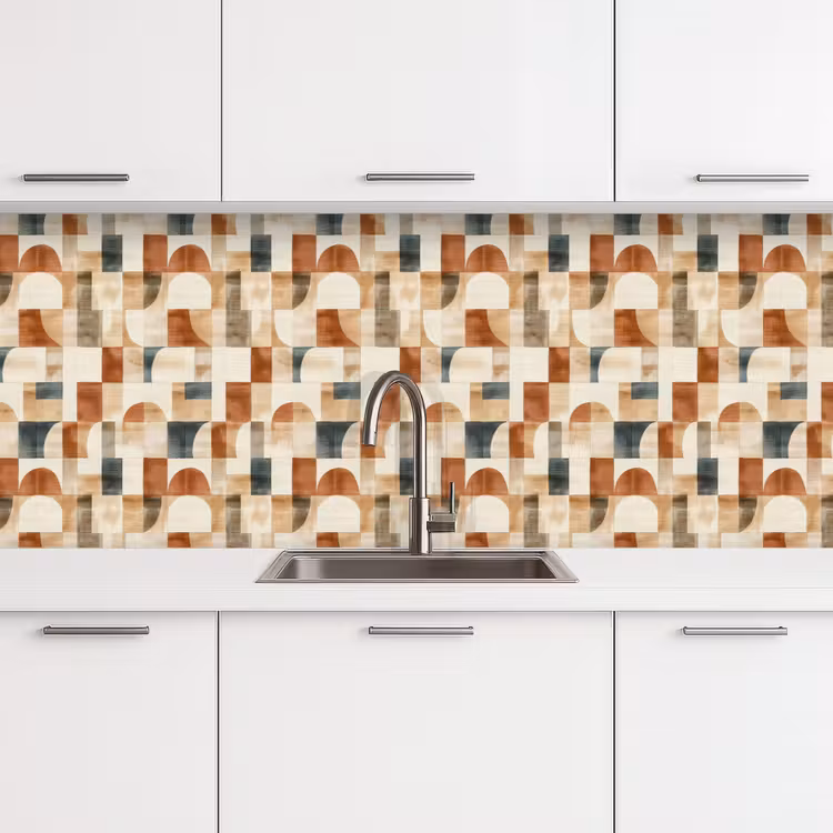Keuken achterwand - Terracotta - Geometrisch - Aquarel - Textuur — 4