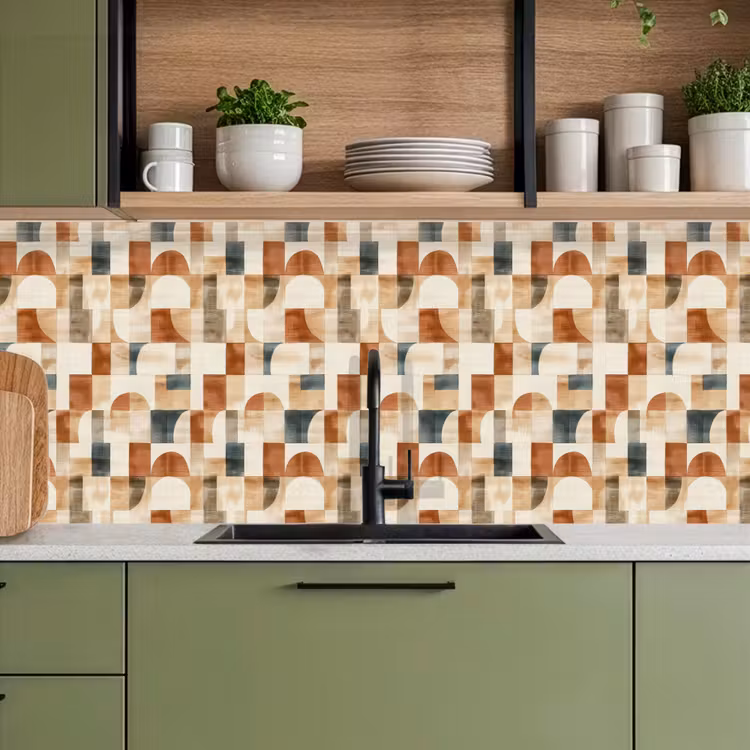 Keuken achterwand - Terracotta - Geometrisch - Aquarel - Textuur — 8