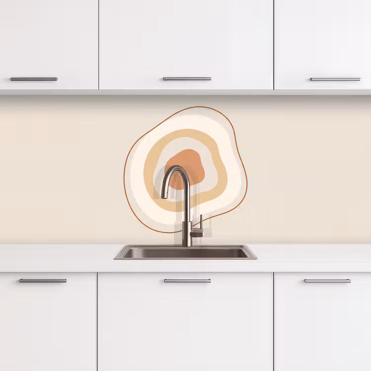 Keuken achterwand - Abstract - Organisch - Modern - Beige - Kunst — 4