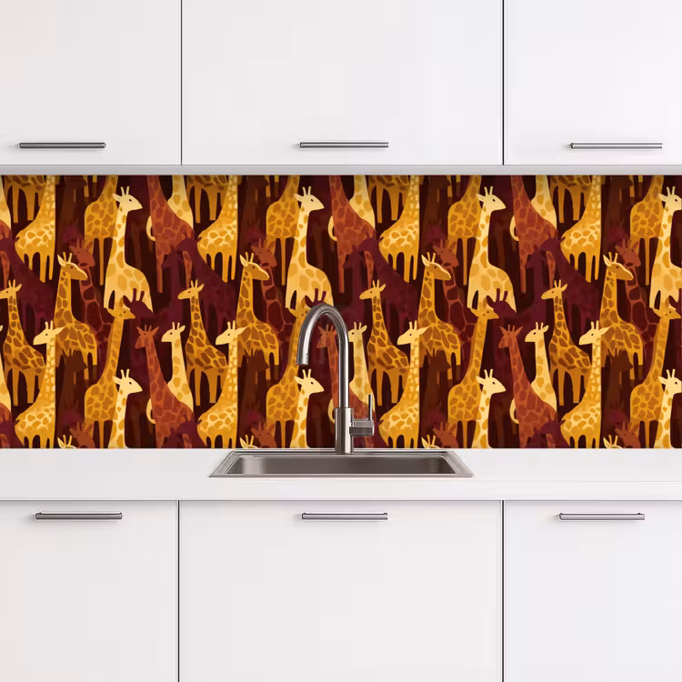 Keuken achterwand - Bruin - Giraffen - Safari - Patroon — 4