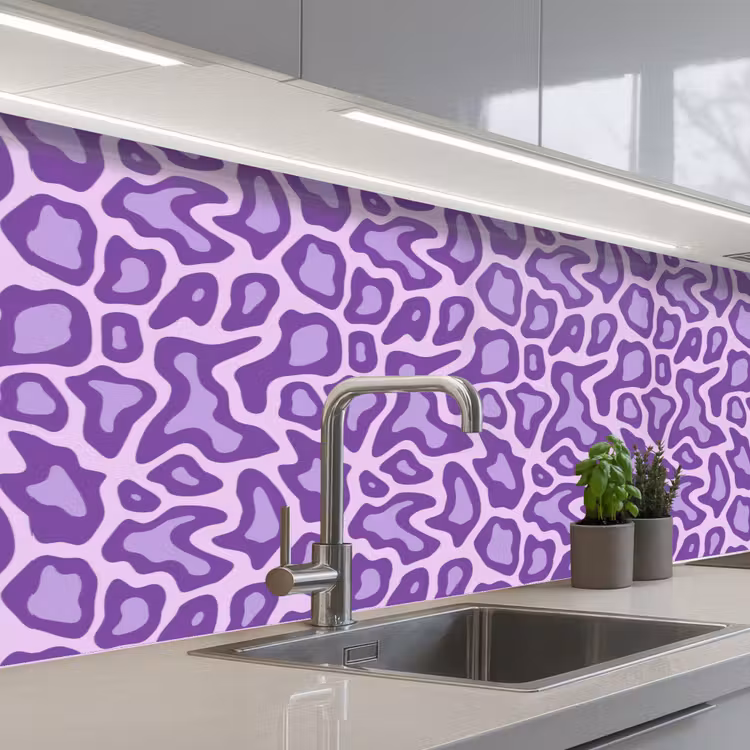 Keuken achterwand - Paars - Abstract - Luipaard - Vlekken - Groovy - Patroon — 2