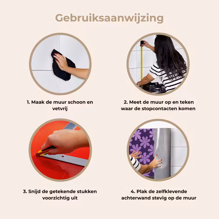 Keuken achterwand - Paars - Botanisch - Bloemen - Retro - Patroon — 9