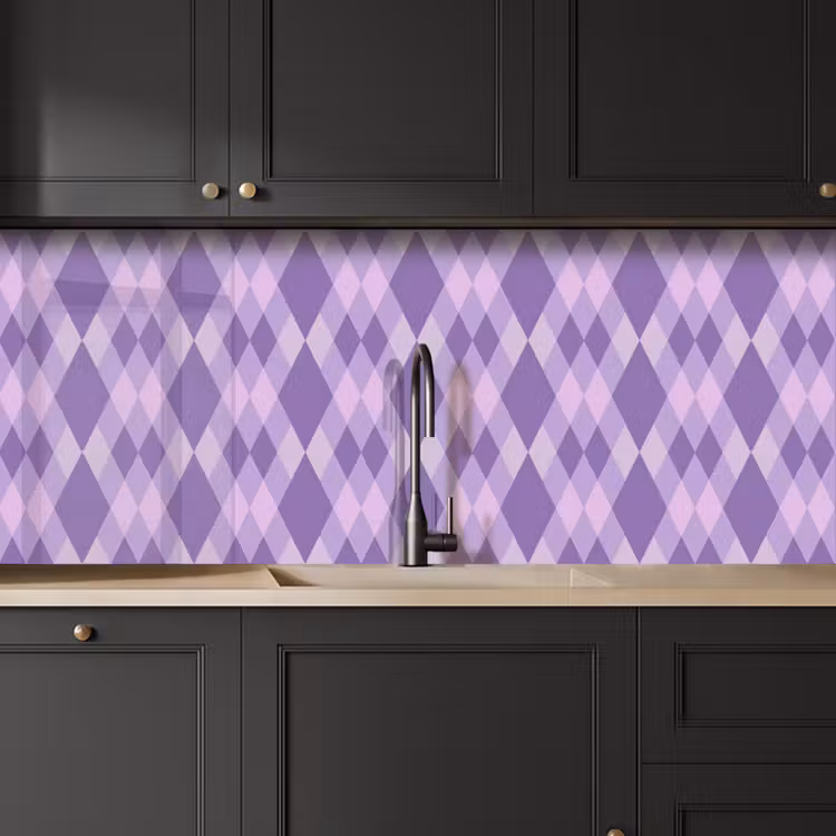 Keuken achterwand - Paars - Geometrisch - Ruiten - Argyle - Patroon — 6