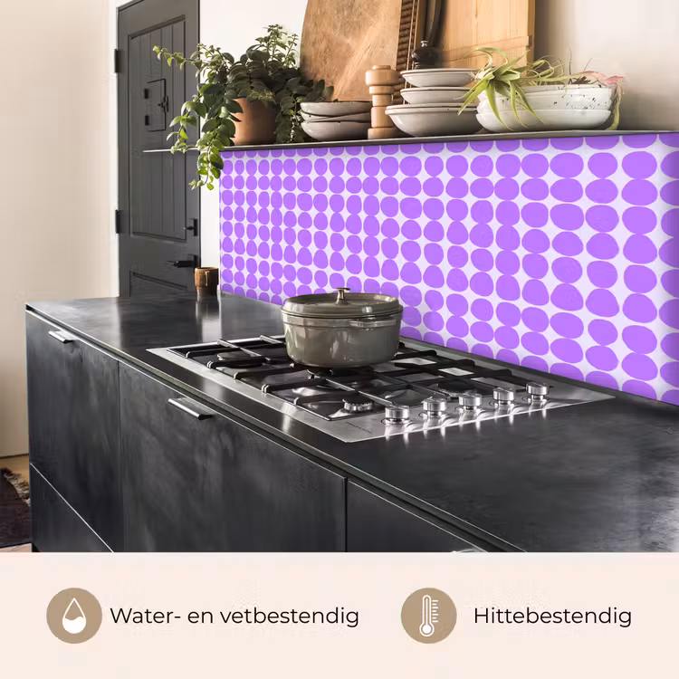 Keuken achterwand - Paars - Geometrisch - Stippen - Polka Dot - Patroon — 5