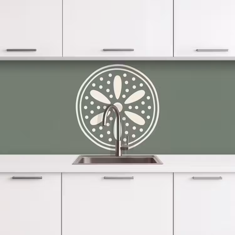 Keuken achterwand - Patroon - Cirkel - Abstract - Groen - Decoratie — 4