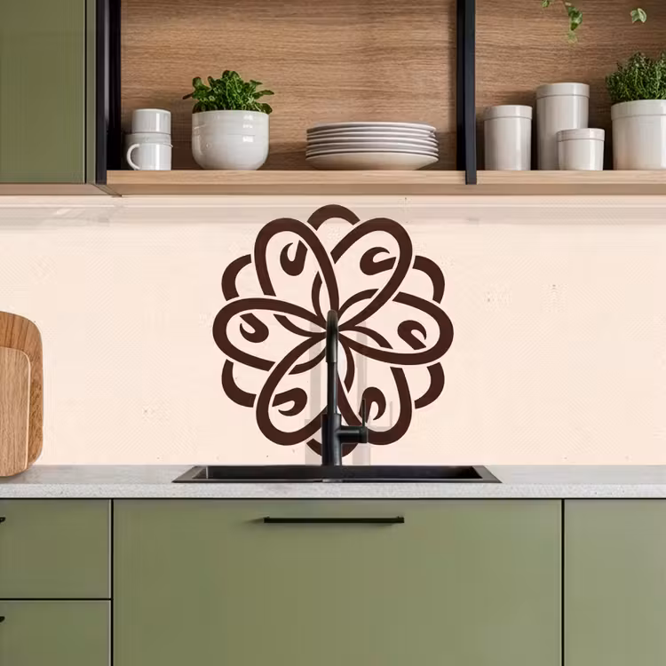 Keuken achterwand - Patroon - Knoop - Abstract - Modern - Bruin — 8