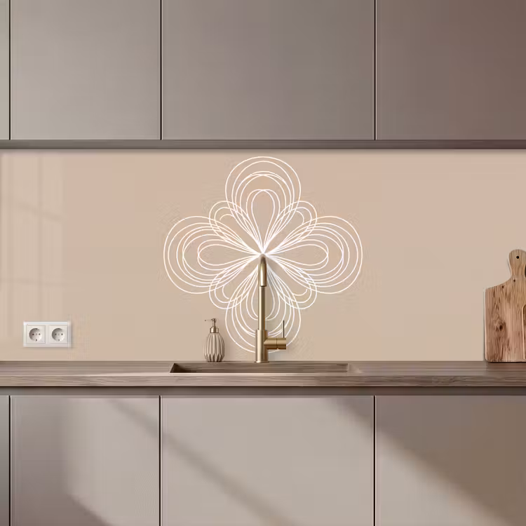 Keuken achterwand - Patroon - Lijnen - Abstract - Minimalistisch - Beige — 1