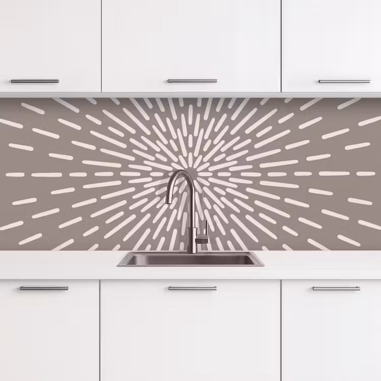 Keuken achterwand - Patroon - Stralen - Abstract - Modern - Grijs — 4