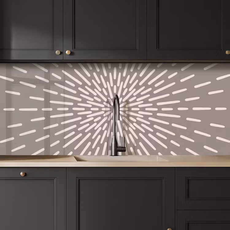 Keuken achterwand - Patroon - Stralen - Abstract - Modern - Grijs — 6