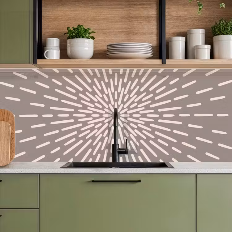 Keuken achterwand - Patroon - Stralen - Abstract - Modern - Grijs — 8