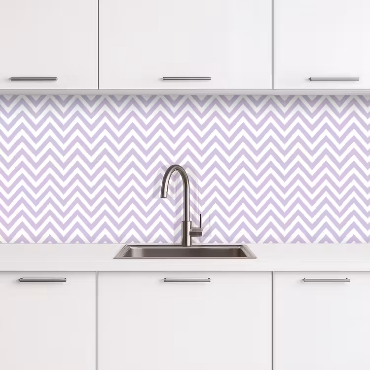 Keuken achterwand - Lila - Geometrisch - Chevron - Zigzag - Patroon — 4