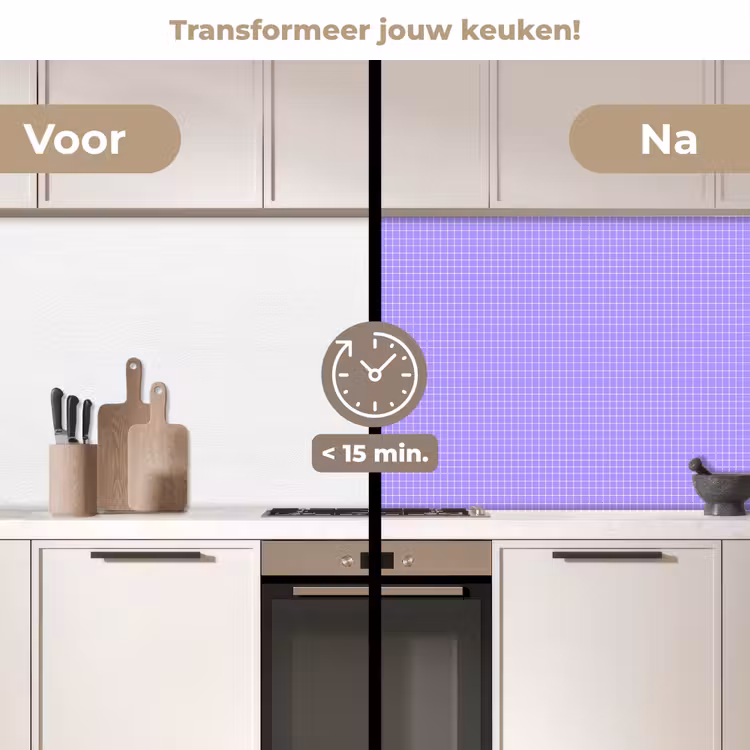 Keuken achterwand - Paars - Geometrisch - Raster - Minimalistisch - Patroon — 3