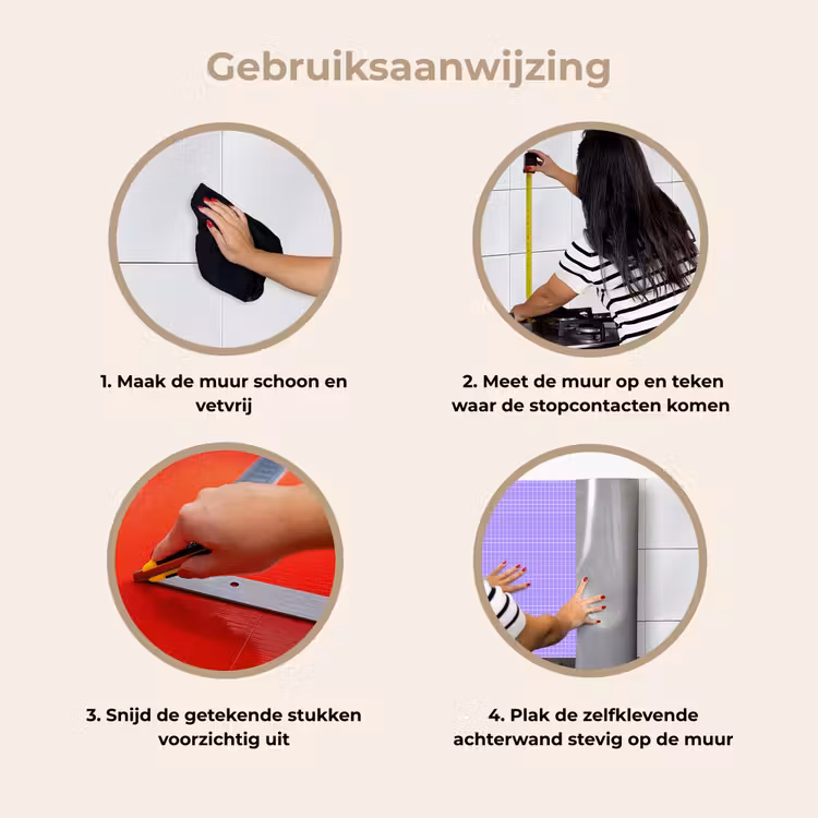 Keuken achterwand - Paars - Geometrisch - Raster - Minimalistisch - Patroon — 9