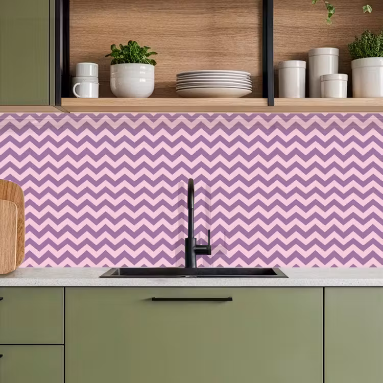 Keuken achterwand - Paars - Roze - Geometrisch - Chevron - Zigzag - Patroon — 8