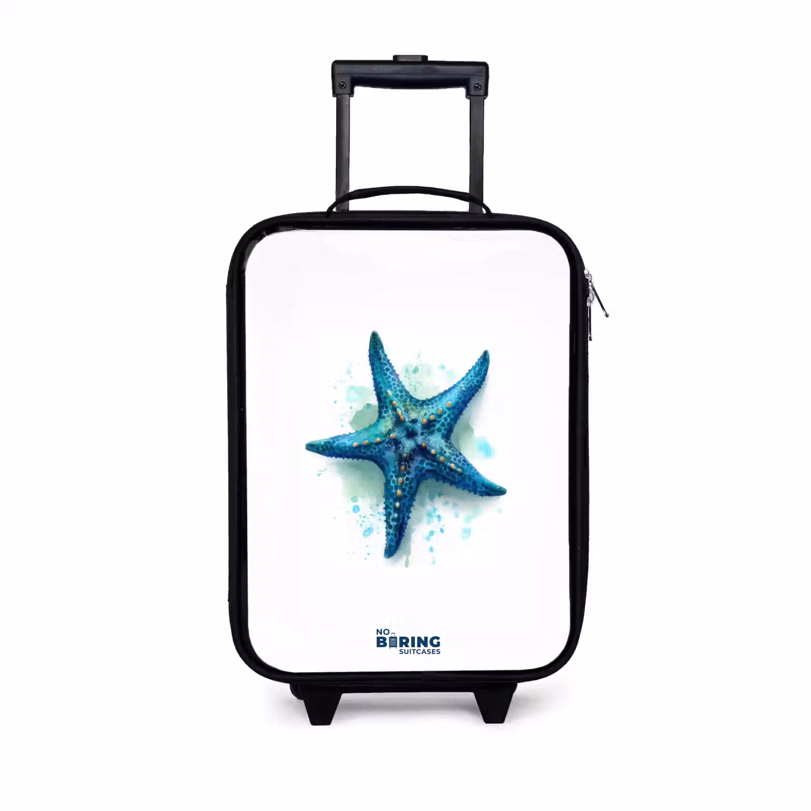 Kinderkoffers met naam - Blauwe Zeester op Witte Achtergrond — 1